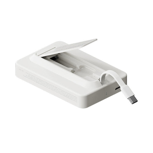 Momax IP132HKW 1-Power X Pro+ 20W 10,000mAh Magnetic Wireless Battery Pack with Built-In USB-C Cable (White)