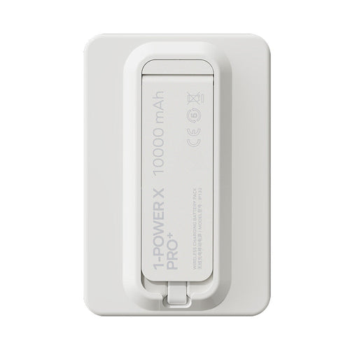 Momax IP132HKW 1-Power X Pro+ 20W 10,000mAh Magnetic Wireless Battery Pack with Built-In USB-C Cable (White)