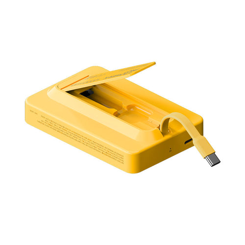 Momax IP132HKY 1-Power X Pro+ 20W 10,000mAh Magnetic Wireless Battery Pack with Built-In USB-C Cable (Yellow)