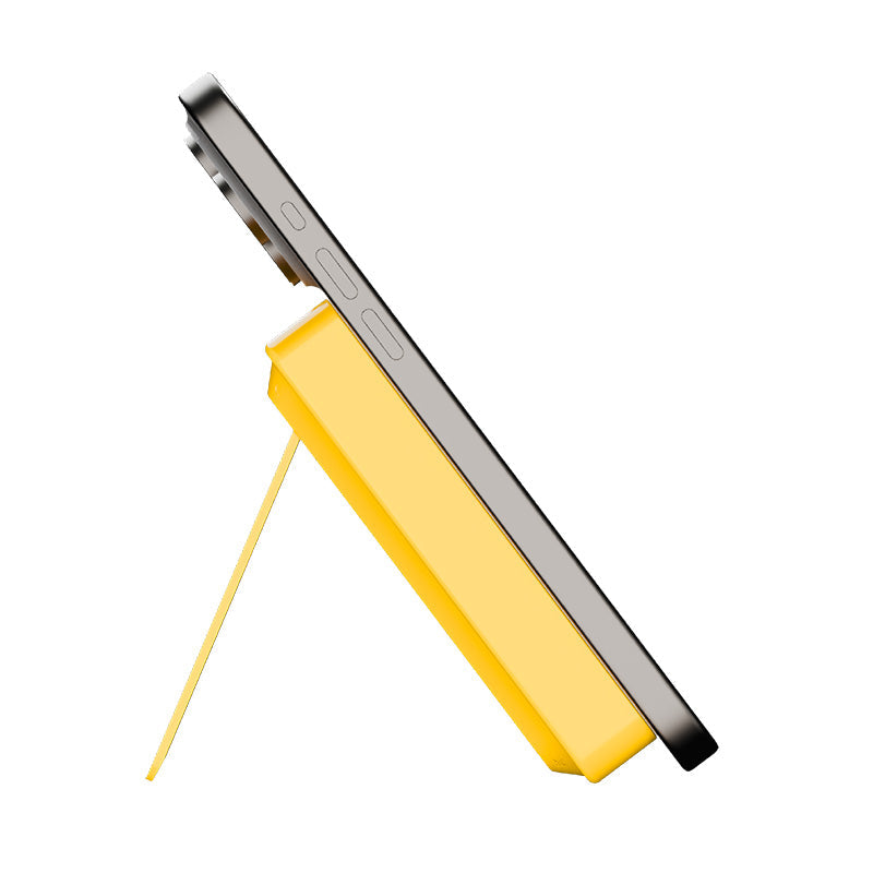 Momax IP132HKY 1-Power X Pro+ 20W 10,000mAh Magnetic Wireless Battery Pack with Built-In USB-C Cable (Yellow)