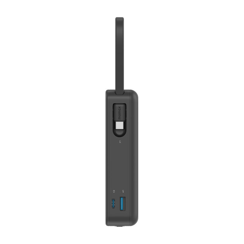 Momax IP139D 1-Power Vital+ 20000mAh Battery Pack with Dual Built-in USB-C Cable (Black)