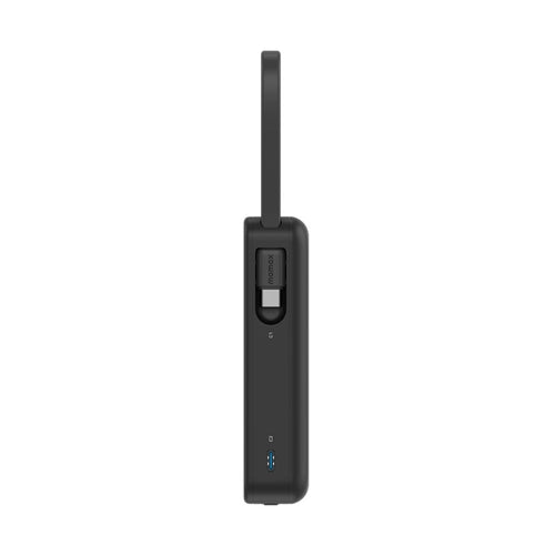 Momax IP138D 1-Power Vital+ 10000mAh Battery Pack with Dual Built-in USB-C Cable (Black)