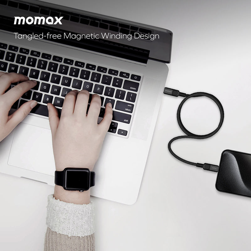 Momax DC62D Mag.Link USB-C to USB-C Magnetic Cable 100W (1M) - Black