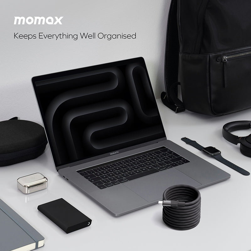 Momax DC62D Mag.Link USB-C to USB-C Magnetic Cable 100W (1M) - Black
