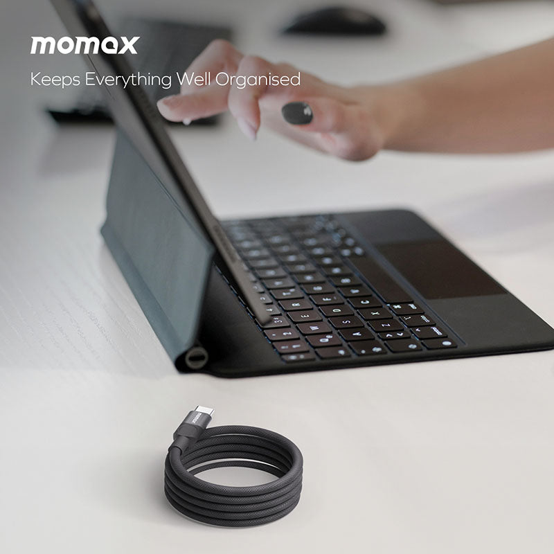 Momax DA57D USB-A to USB-C Magnetic Cable 66W (1M) - Black
