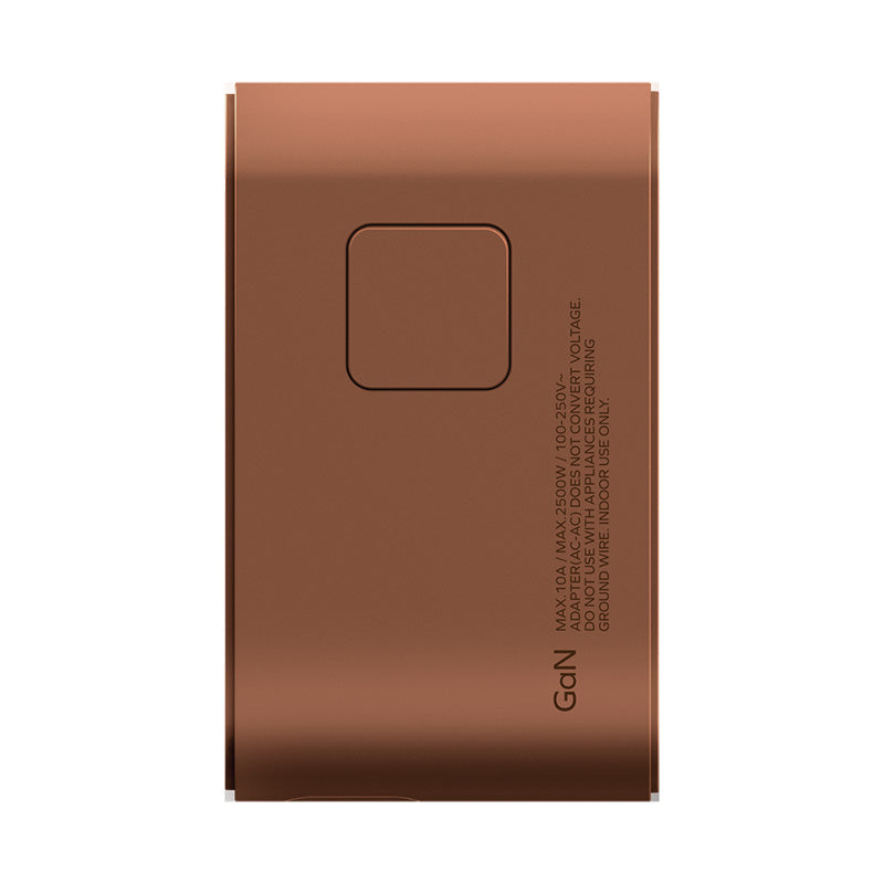 Momax UA18L2 1-World+ 70W GaN 3-Port + AC Travel Adapter with Built-in USB-C Cable (Sandstone)