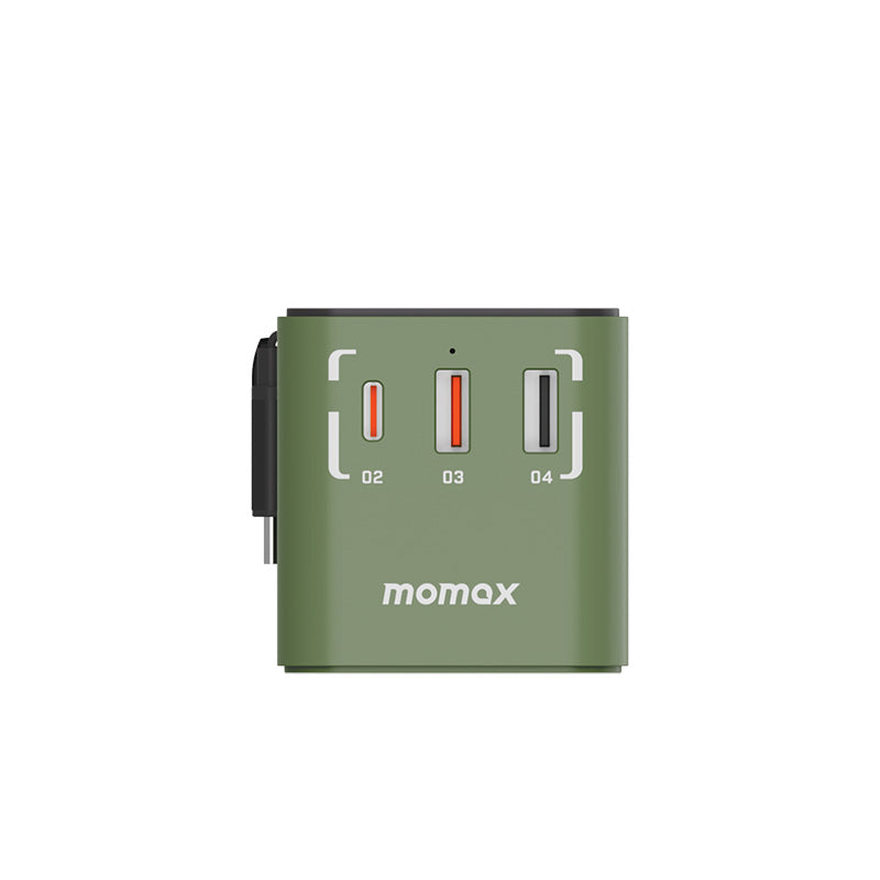 Momax UA18GDG I-World+ 70W GaN 3-Port + AC Travel Adapter with