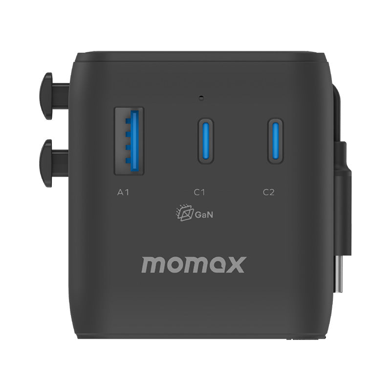 Momax UA25D 1-World2+ 100W 4-Port Dual AC Travel Adapter with