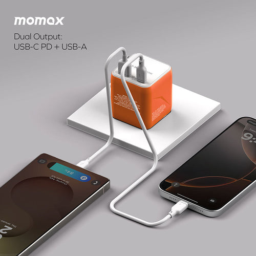 Momax UA29M 1-World² 20W Universal 2-Port USB Travel Adapter - Orange