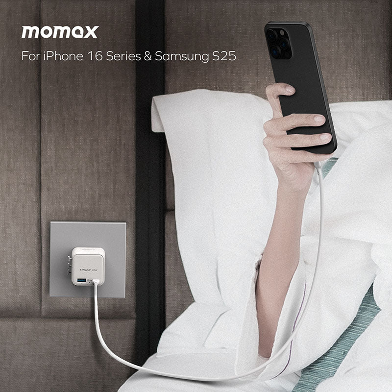 Momax UA29M 1-World² 20W Universal 2-Port USB Travel Adapter - Orange