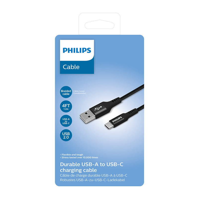Philips DLC5204A/00 USB Type A to C 1.2M  Braided Cable