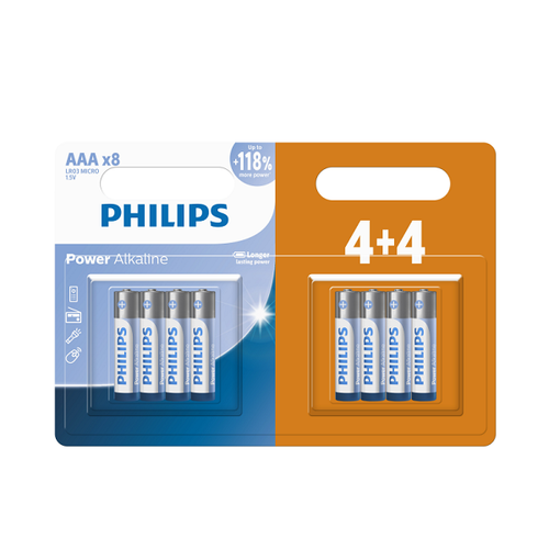 Philips LR03P8BP/40 8AAA Alkaline (4+4 Blister pack) Battery