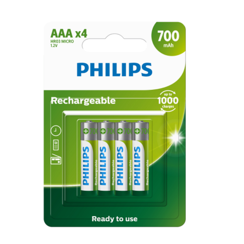 Philips R03B4RTU70/40 4AAA 700mAh MultiLife Rechargeable