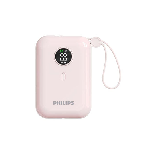 Philips DLP2228CP/00 10000mah PD22.5W with 2 USB C Cable Mini Power Bank (Pink)