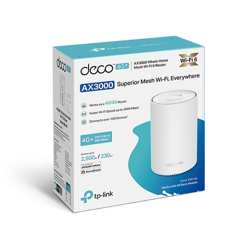 TP-Link Deco X50-4G AX3000 Whole Home Mesh Wi-Fi 6 (1-Pack