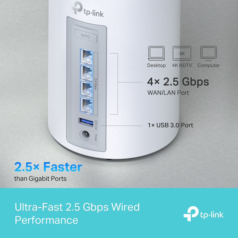 TP-Link Deco BE65 BE11000 Whole Home Mesh Wi-Fi 7 System (2-Pack)