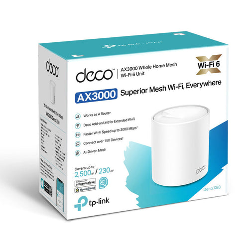 TP-Link Deco X50 AX3000 Whole Home Mesh Wi-Fi 6 System (1-Pack)