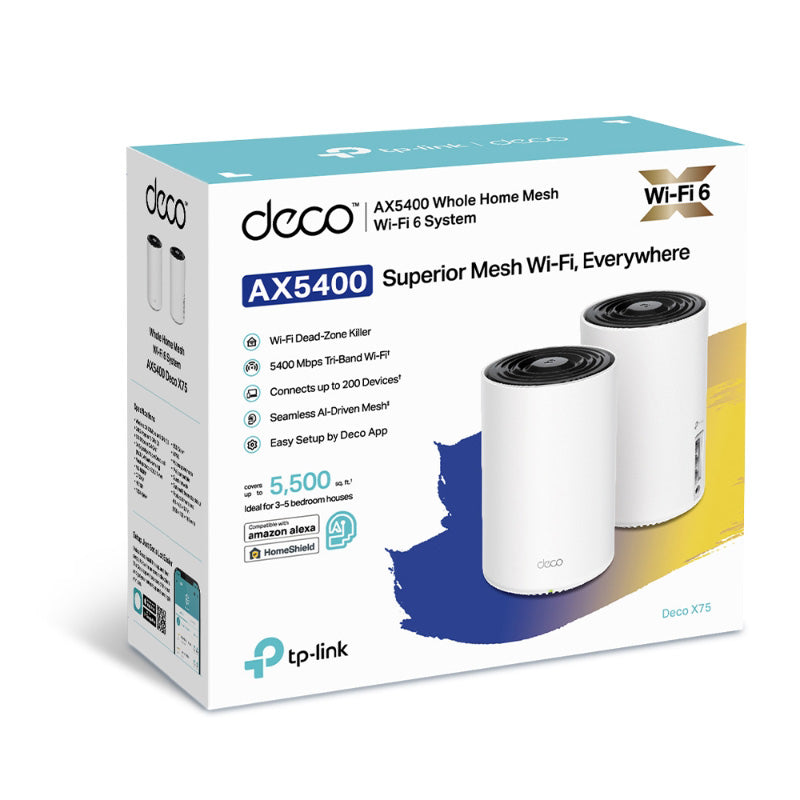 TP-Link Deco X75 AX5400 Tri-Band Mesh Wi-Fi 6 System (2-Pack