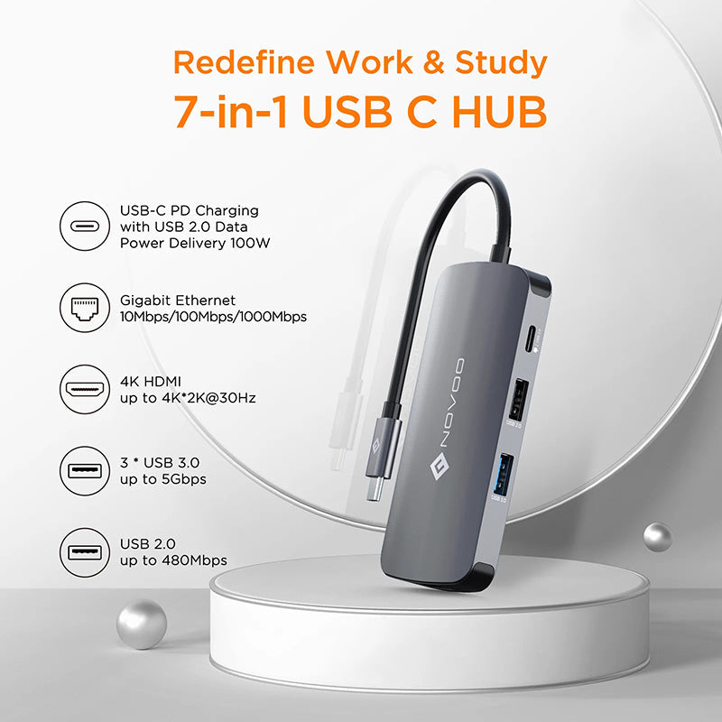 Omars Novoo R7 PD 7-in-1 USB-C Hub