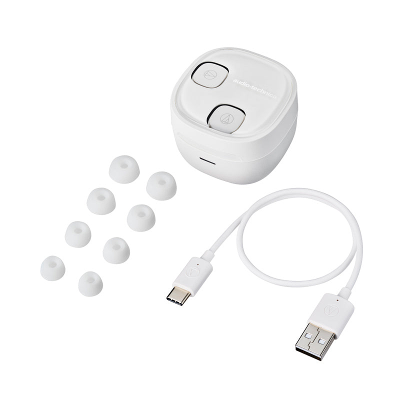 Audio-Technica ATH-SQ1TW2 True Wireless Earbuds (White)