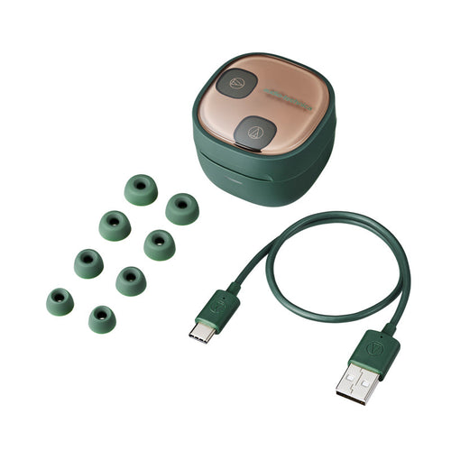 Audio-Technica ATH-SQ1TW2 True Wireless Earbuds (Forest Green)