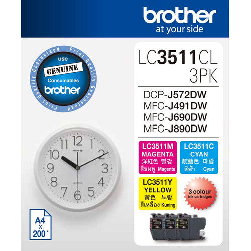 Brother LC3511CL 3PK CMY Ink Cartridge
