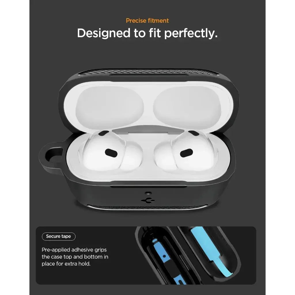 Spigen AirPods Pro (3rd Gen) Case Rugged Armor - Matte Black