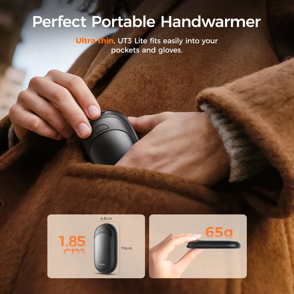Ocoopa UT3053-BK-BK-Plus UT3 Lite Plus Hand Warmer - Black