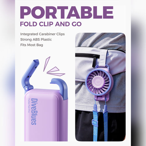 DiveBlues D6036-12PACK#2 Fanzy Handheld Fan Purple