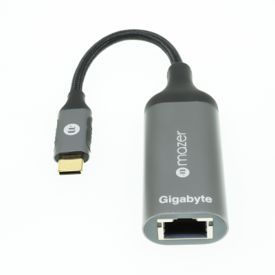 Mazer M-USBCAL354-GY USB-C to RJ45/Gigabit Adapter (Grey)