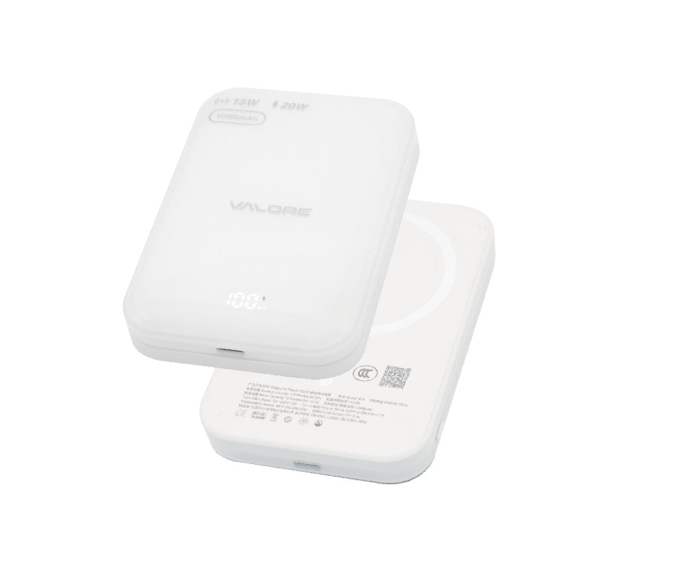 Valore PD20W 10000mAh Wireless Charging Power Bank White (PD48)