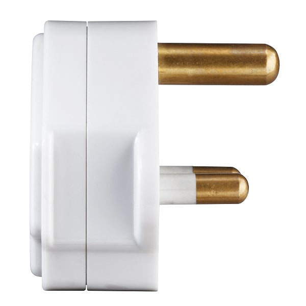 Masterplug PT15W-MPA 15 Amp Round Pin Plug Sleeved (White)