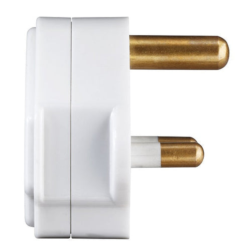 Masterplug PT15W-MPA 15 Amp Round Pin Plug Sleeved (White)