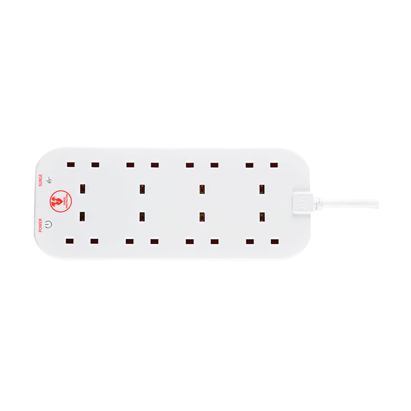 Masterplug SRG82N-MPA 8 Socket Surge Extension 2M (White)