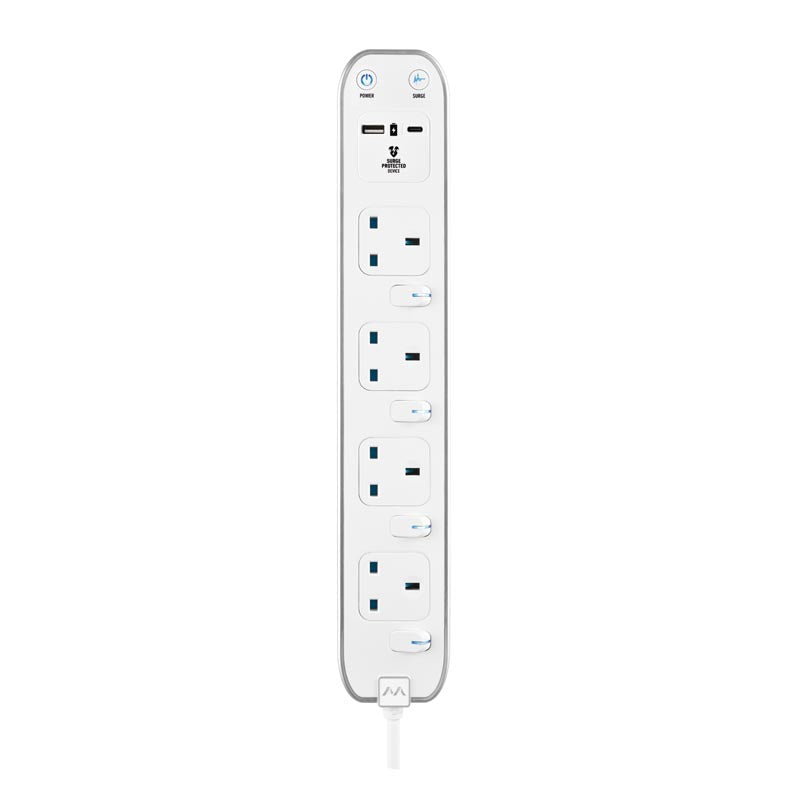 Masterplug SWSRGUAC2042PW 4G 2M USB Type-C PD20W Extension with switch