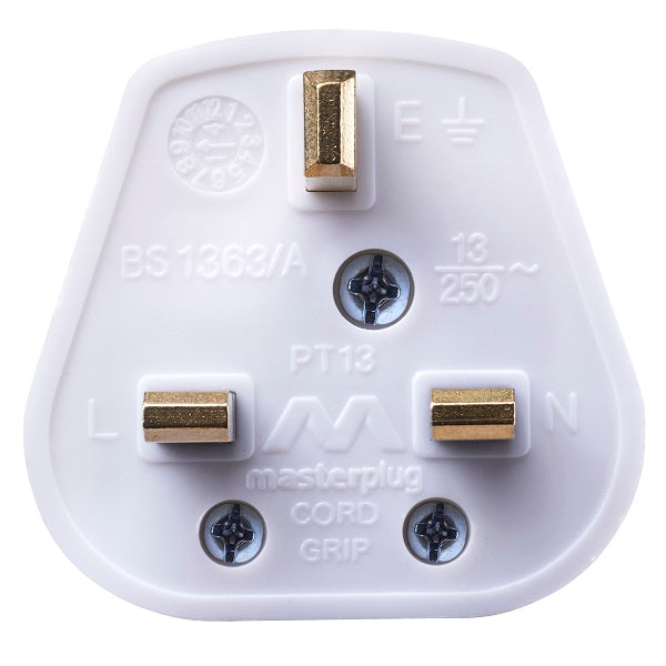 Masterplug PT13W-MPA 13A Plug with 13 Amp Fuse (White)
