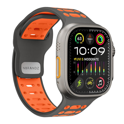 N.Brandz N-SB249-GO/Sport Apple Watch 1-10/SE Band 2 49/46/45/44/42mm (Grey Orange)