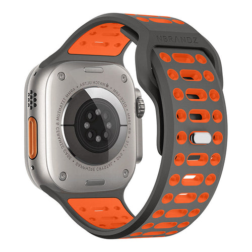 N.Brandz N-SB249-GO/Sport Apple Watch 1-10/SE Band 2 49/46/45/44/42mm (Grey Orange)