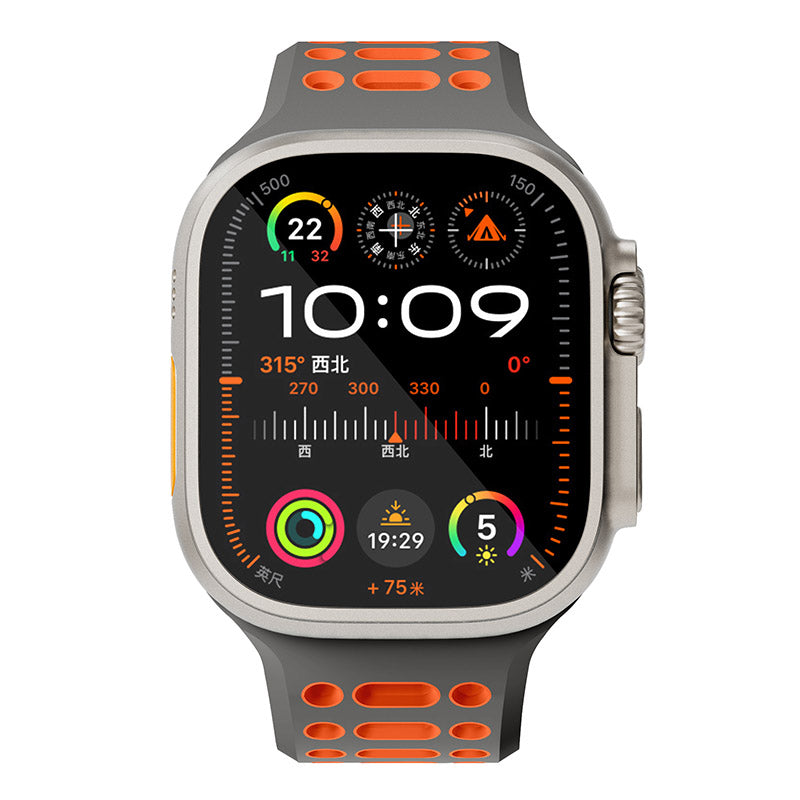 N.Brandz N-SB249-GO/Sport Apple Watch 1-10/SE Band 2 49/46/45/44/42mm (Grey Orange)