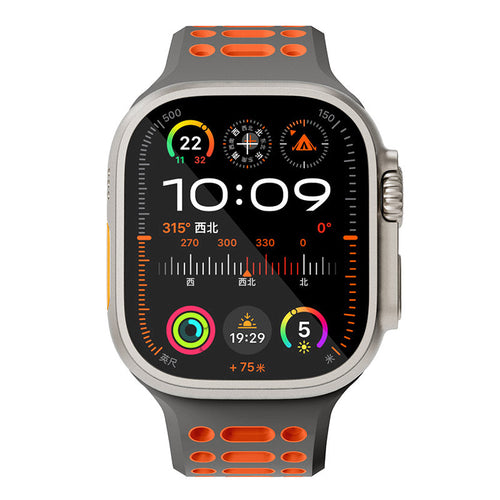 N.Brandz N-SB249-GO/Sport Apple Watch 1-10/SE Band 2 49/46/45/44/42mm (Grey Orange)