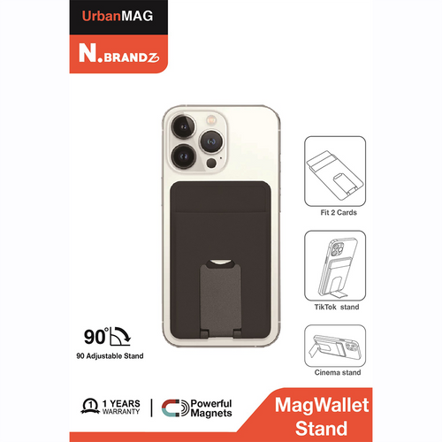 N.Brandz MagSafe Wallet with Stand (Black)