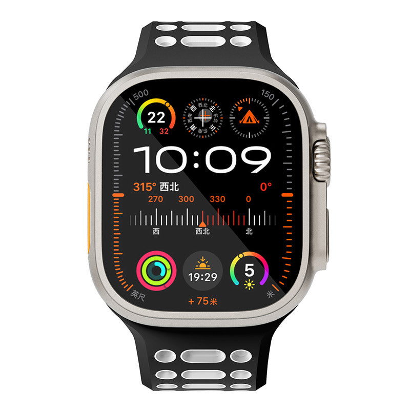 N.Brandz N-SB249-BW/Sport Apple Watch 1-10/SE Band 2 49/46/45/44/42mm (Black White)