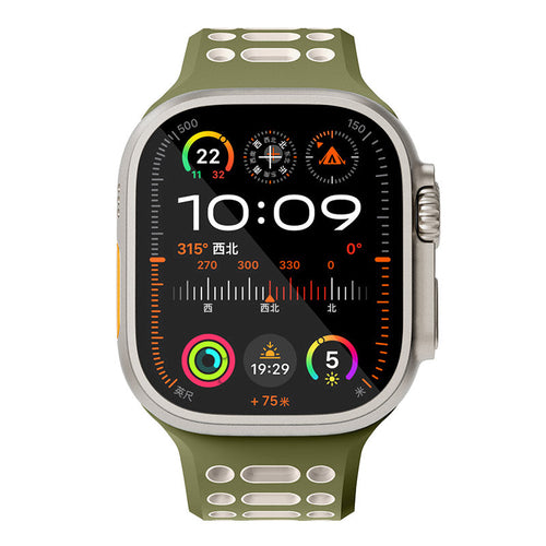 N.Brandz N-SB249-OS/Sport Apple Watch 1-10/SE Band 2 49/46/45/44/42mm (Olive Starlight)