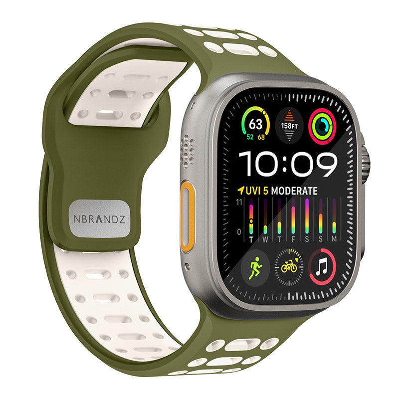 N.Brandz N-SB249-OS/Sport Apple Watch 1-10/SE Band 2 49/46/45/44/42mm (Olive Starlight)