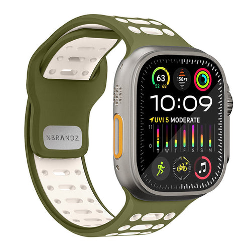 N.Brandz N-SB249-OS/Sport Apple Watch 1-10/SE Band 2 49/46/45/44/42mm (Olive Starlight)