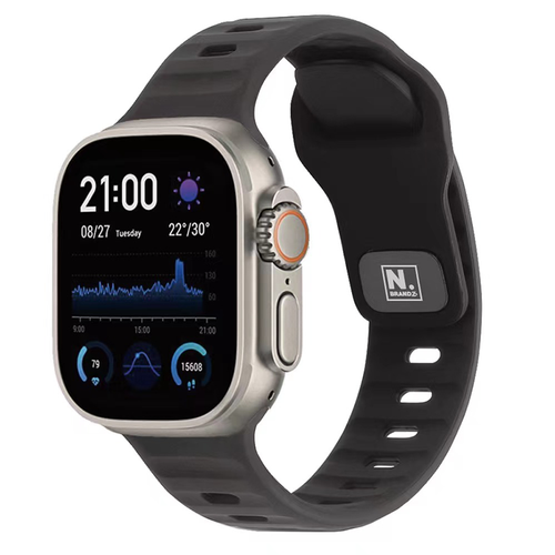 N.Brandz N-Sport49-BK 49mm/45mm/44mm/42mm UrbanStrap Sport Band For Apple watch (Black)