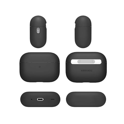 N.Brandz N-AP-Lisi-Airpod Pro2-BK Liquid Silicone Dual Layer Hybrid Case (Black)