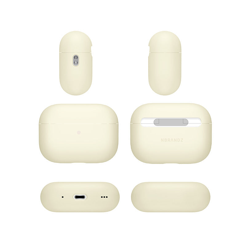 N.Brandz N-AP-Lisi-Airpod Pro2-CR Liquid Silicone Dual Layer Hybrid Case (Cream)
