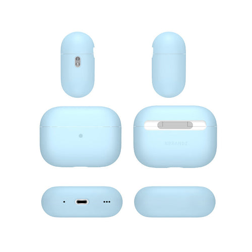 N.Brandz N-AP-Lisi-Airpod Pro2-BL Liquid Silicone Dual Layer Hybrid Case (Blue)