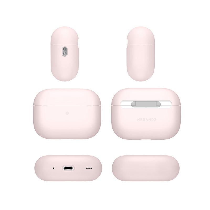 N.Brandz N-AP-Lisi-Airpod Pro2-PK Liquid Silicone Dual Layer Hybrid Case (Pink)